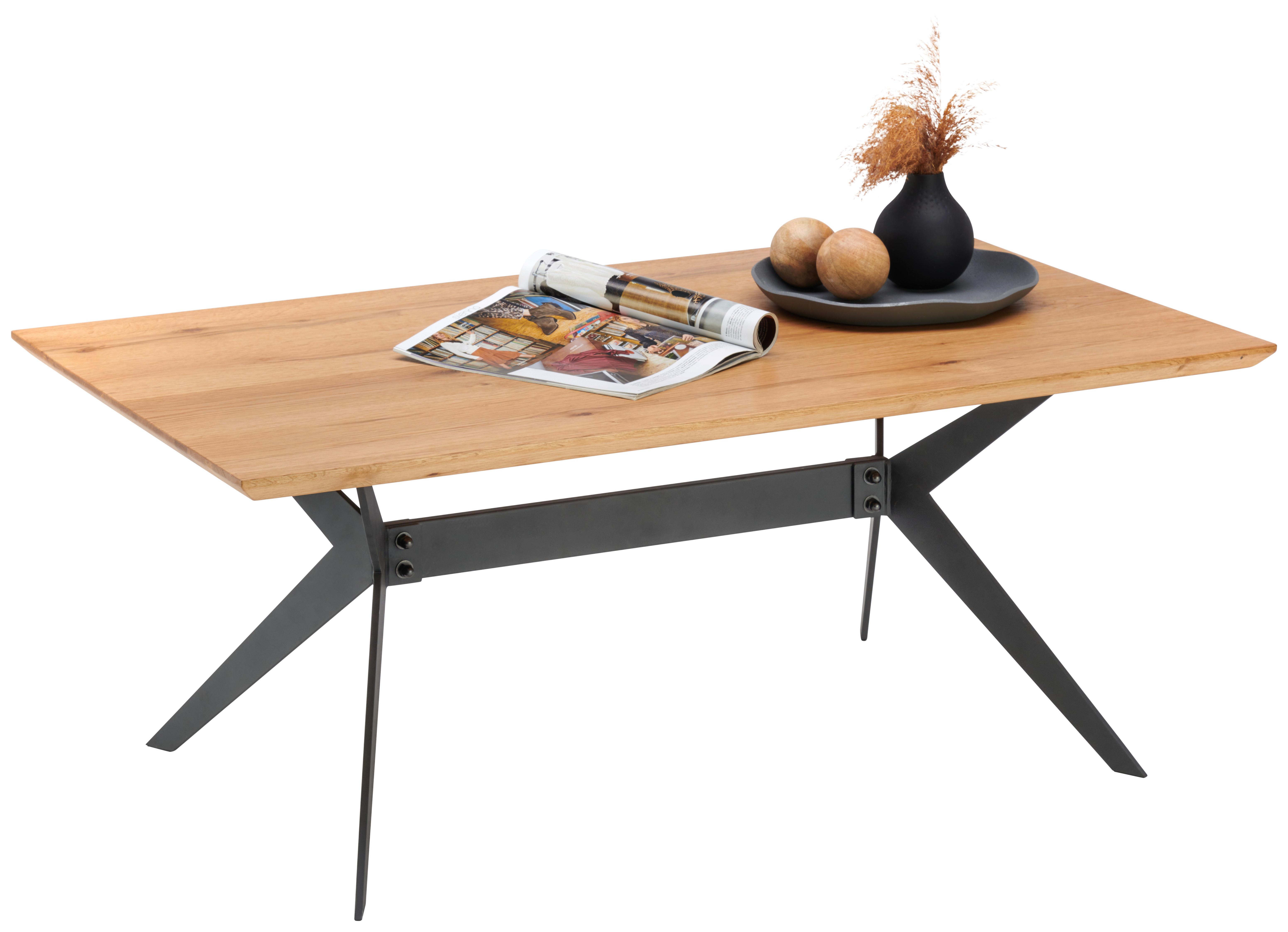 STOLIK KAWOWY GELI -HOM IN EXKLUSIV- - kolor dębowy/czarny, Design, metal/drewno (110/65/45cm) - Hom`in