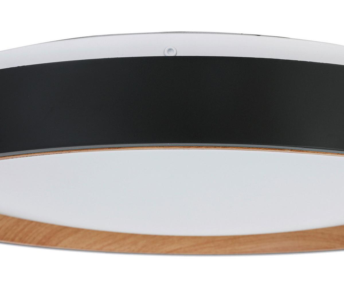 LAMPA SUFITOWA TINA - kolor dębowy/czarny, Trend, tworzywo sztuczne/metal (40/7cm) - Novel