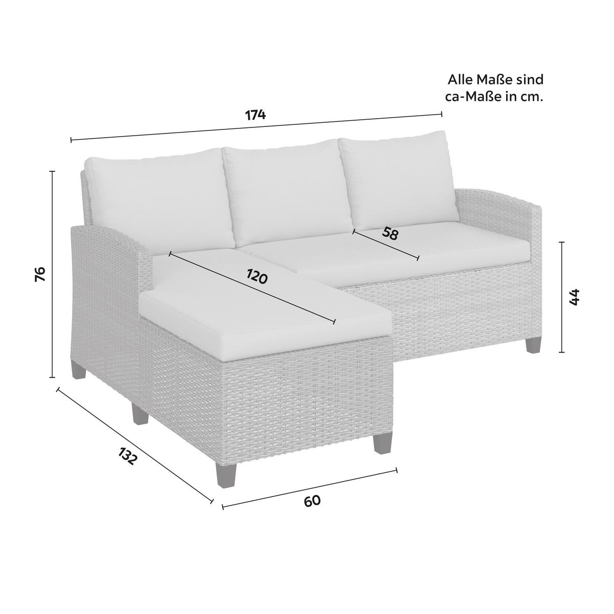 Garnitură grădină Dani montaj stânga - gri deschis/gri, Modern, plastic/metal - Mömax