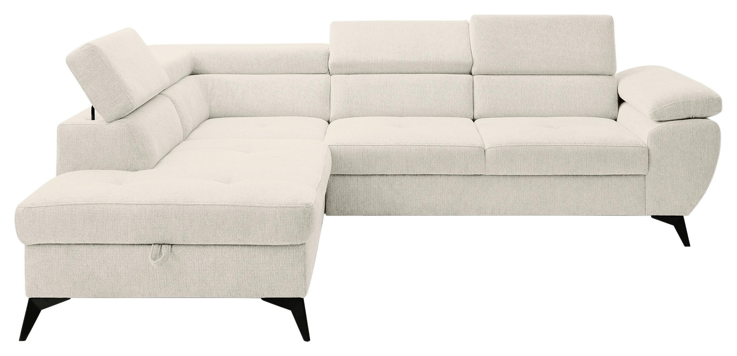 Kutna Garnitura Floris - bež/crna, Moderno, tekstil/metal (200/75-90/256cm) - Modern Living