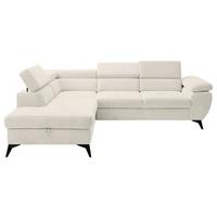 Kutna Garnitura Floris - bež/crna, Moderno, tekstil/metal (200/75-90/256cm) - Modern Living