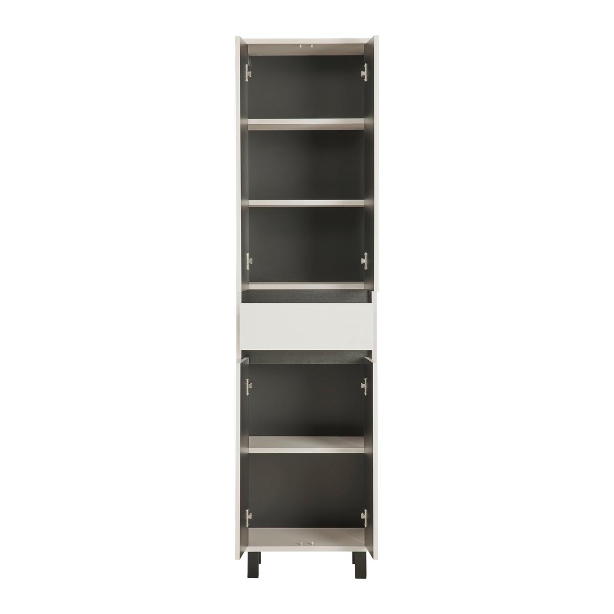 Hochschrank Sophia Kaschmir - Kaschmir/Schwarz, MODERN, Holzwerkstoff (50/190/33cm) - Mömax
