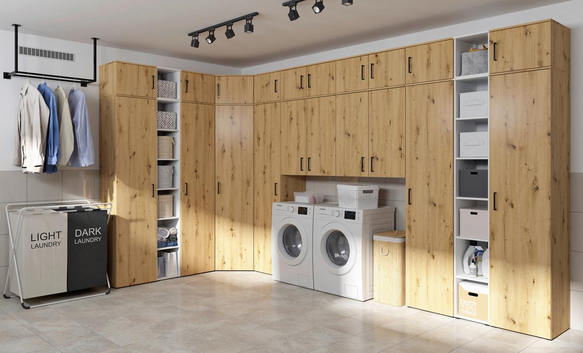 Eckkommode Multistauraum Weiss - Weiss/Anthrazit, Modern, Holzwerkstoff/Kunststoff (71,5/83/71,5cm) - Premium Living
