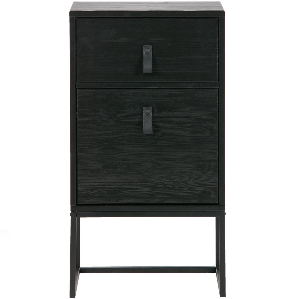 Nachtkästchen Zola Schwarz - Schwarz, Basics, Holz/Metall (74/40/35cm) - MID.YOU