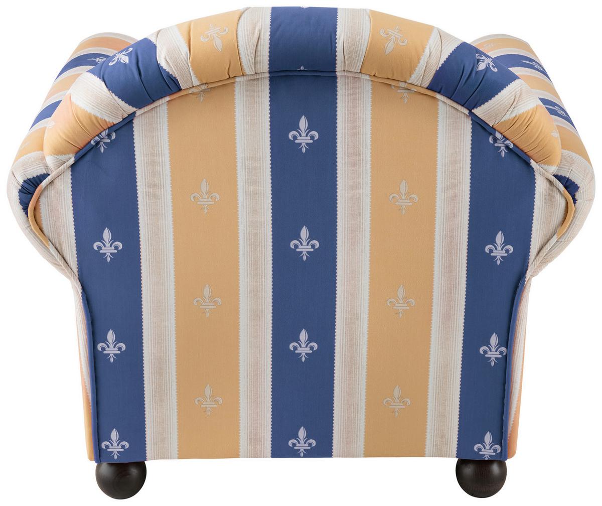 Sitzgarnitur Torello Blau Mikrofaser - Blau/Wengefarben, KONVENTIONELL, Holz/Textil (439/84/80cm) - Livetastic