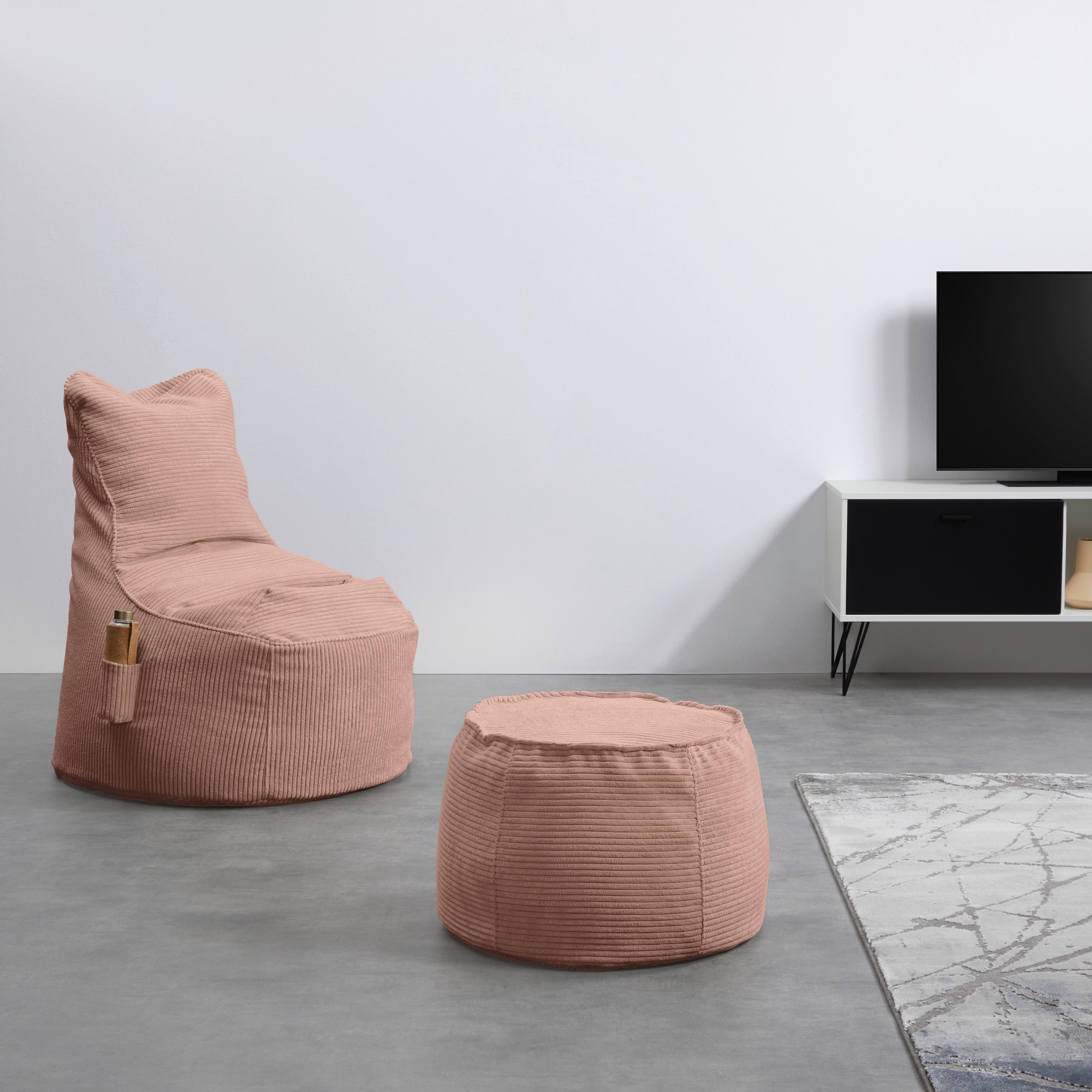 Hocker Lucylla Rosa - Rosa, MODERN, Textil (60/60/38cm) - Mömax