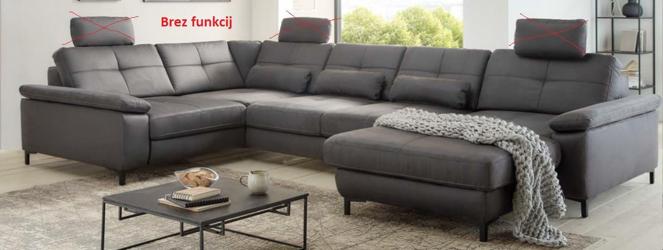Sedežna Garnitura Mp-In22106 Mini -Top- - temno siva/črna, Moderno, kovina/tekstil (224-192/351/214cm) - Top ponudba