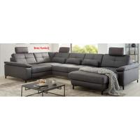 Sedežna Garnitura Mp-In22106 Mini -Top- - temno siva/črna, Moderno, kovina/tekstil (224-192/351/214cm) - Top ponudba