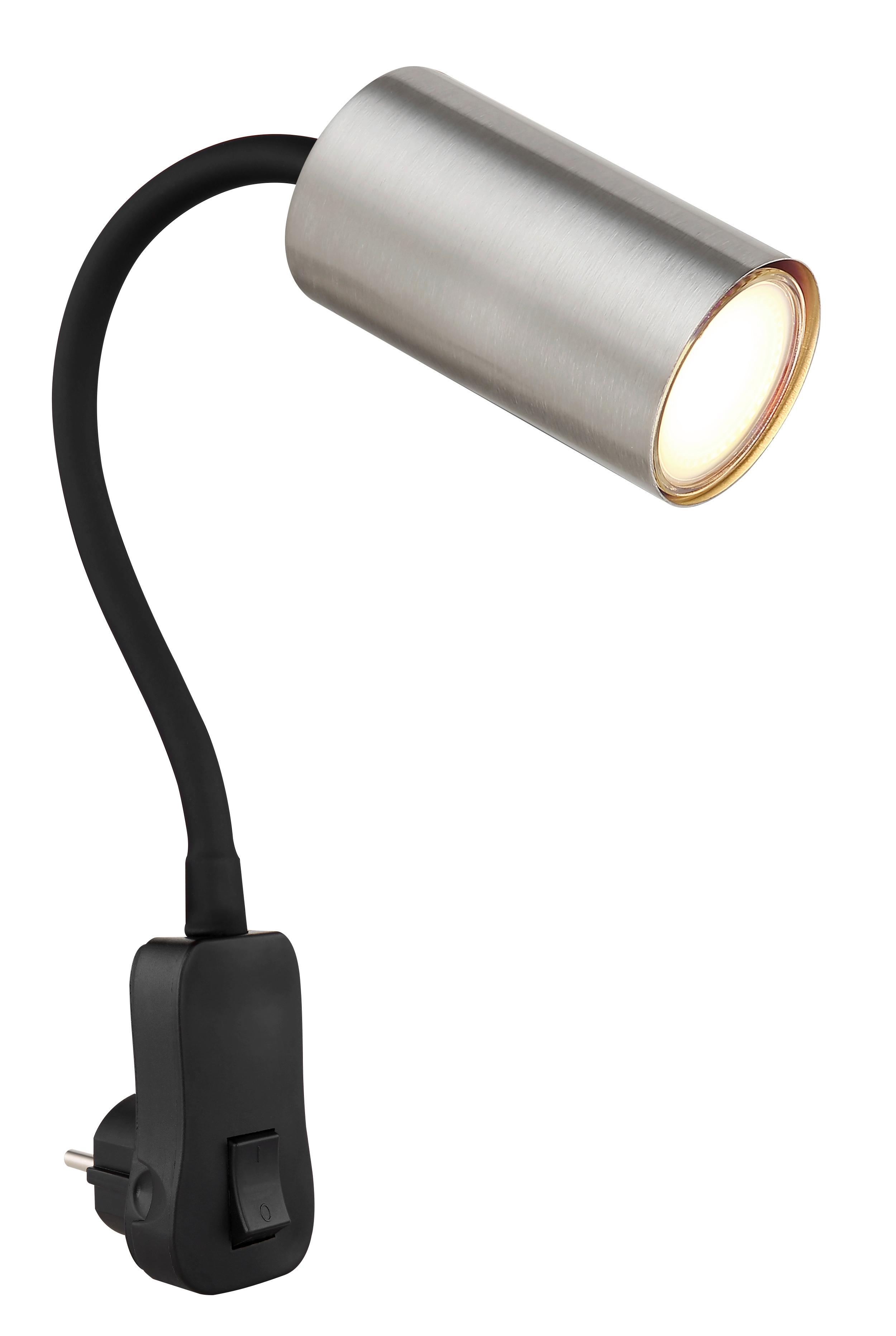 Stenska Svetilka Robby - črna/barve niklja, Basics, kovina/umetna masa (5,5/32/43cm) - Globo