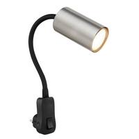 Wandleuchte Robby in Schwarz/Nickelfarben max. 25W - Schwarz/Nickelfarben, Basics, Kunststoff/Metall (5,5/32/43cm) - Globo