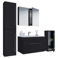 Kopalnica Badinos, Črna - črna/bela, Moderno, kovina/leseni material (126cm) - MID.YOU