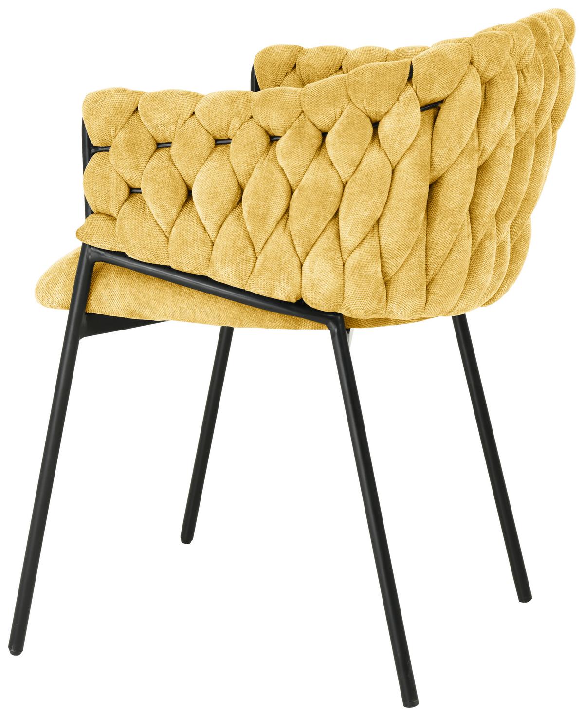 KRZESŁO Z PODŁOKIETNIKAMI WAVY BUBBLE - czarny/żółty, Design, metal/tkanina (56/80/61cm) - Novel