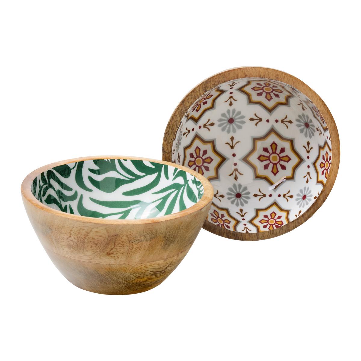 Skleda Zahra - zelena/bela, Moderno, umetna masa/les (13.5/6cm)