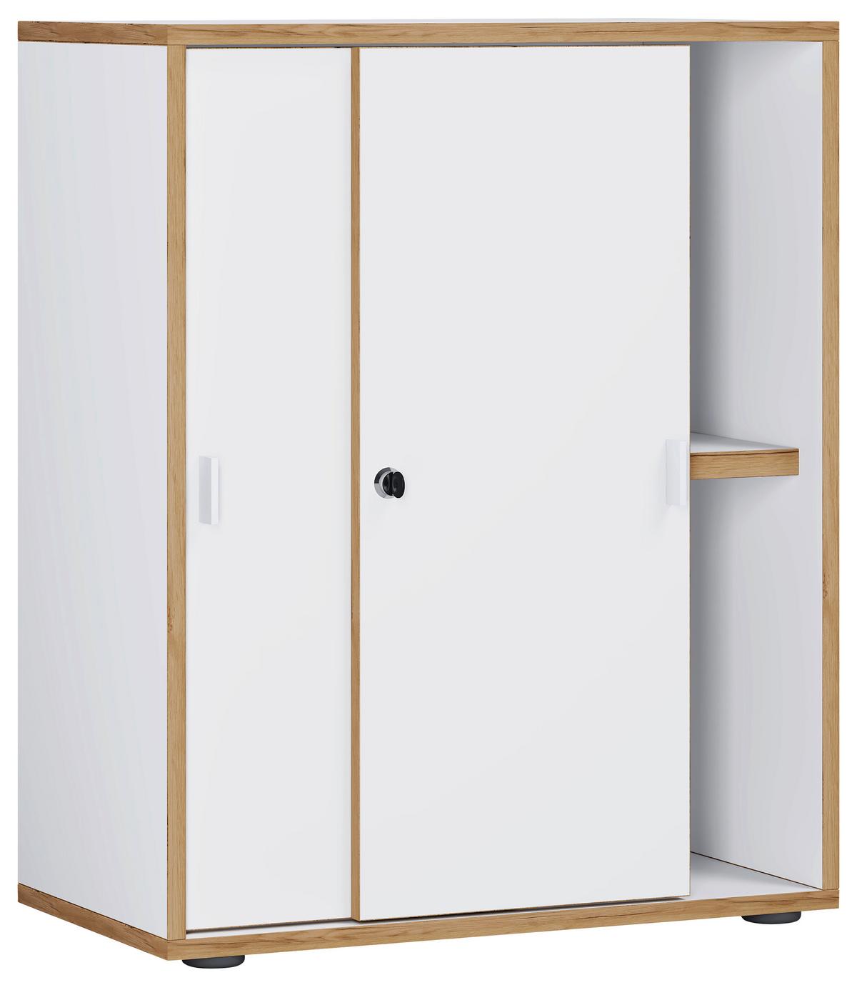 AKTENSCHRANK SALIA B60 - Honigeiche/Weiss, Design, Holzwerkstoff (60/74/33cm) - MID.YOU