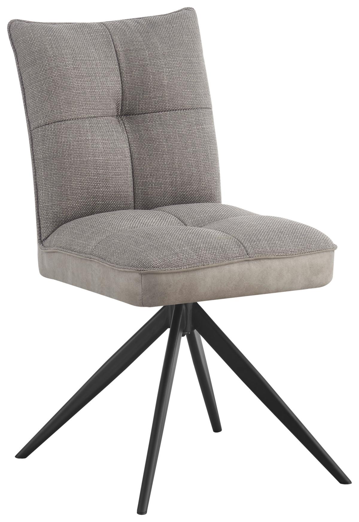 Stol Maya - siva/črna, Moderno, kovina/tekstil (49/89/65cm) - Premium Living
