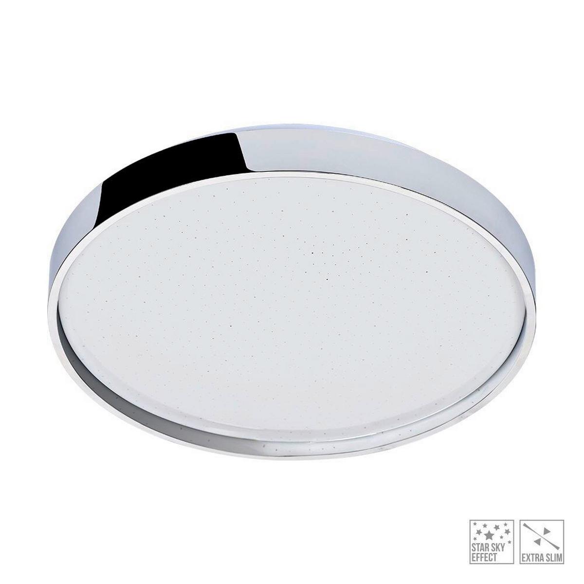 Led Mennyezeti Lámpa Swimm - krómszínű/fehér, műanyag/fém (33,5cm)