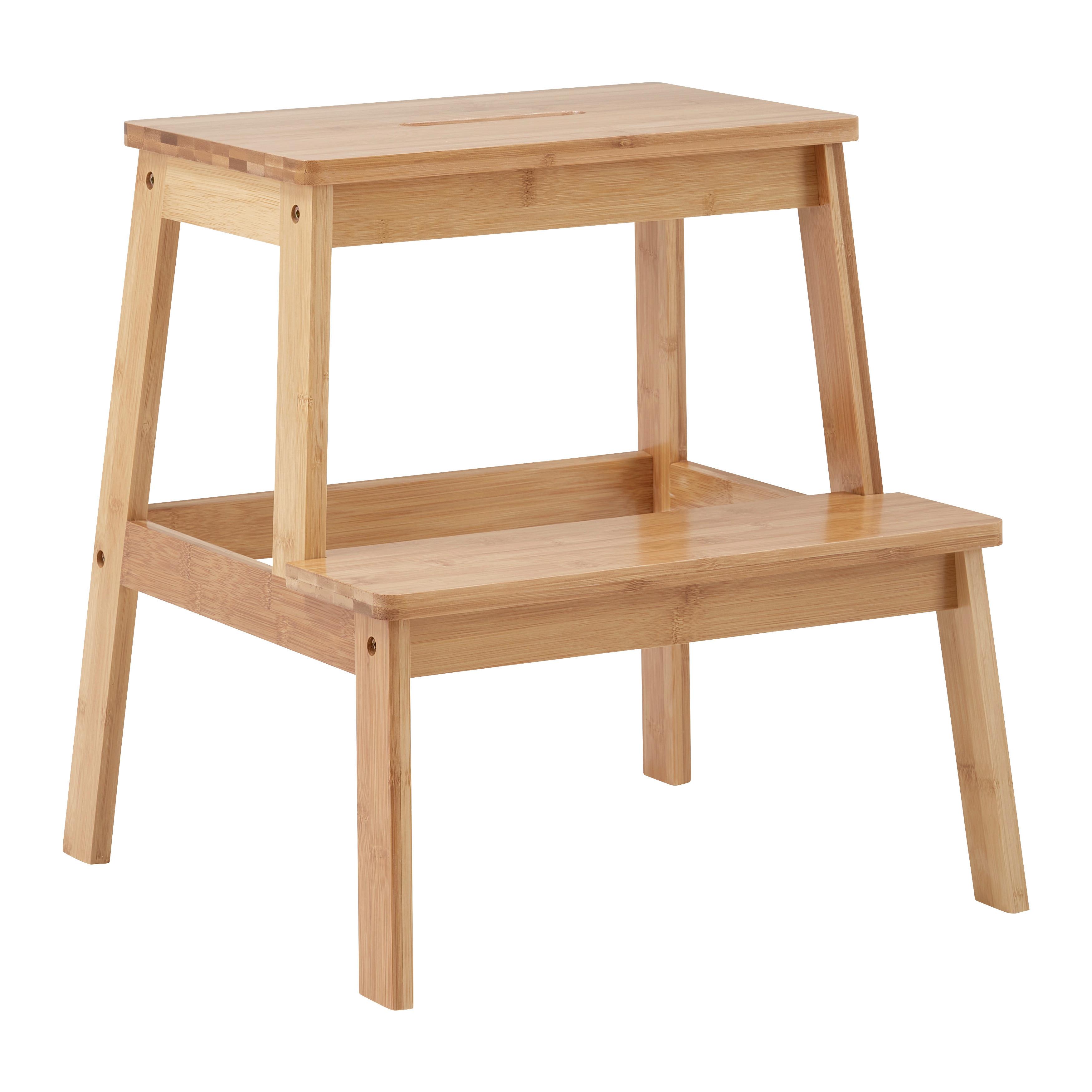 Tritthocker Bonny Naturfarben Bambus - Naturfarben, MODERN, Naturmaterialien (43/47/43cm) - Bessagi Home