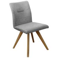 KRZESŁO ROM - kolor dębowy/jasnoszary, Konventionell, drewno/tkanina (51,5/87,5/63cm) - Linea Natura