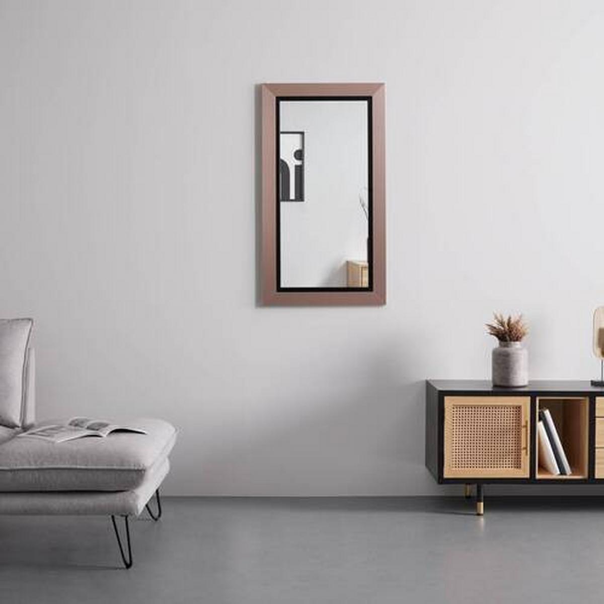 Wandspiegel Rose in Rosa - Rosa, Modern, Glas/Holzwerkstoff (55/100cm) - Mömax