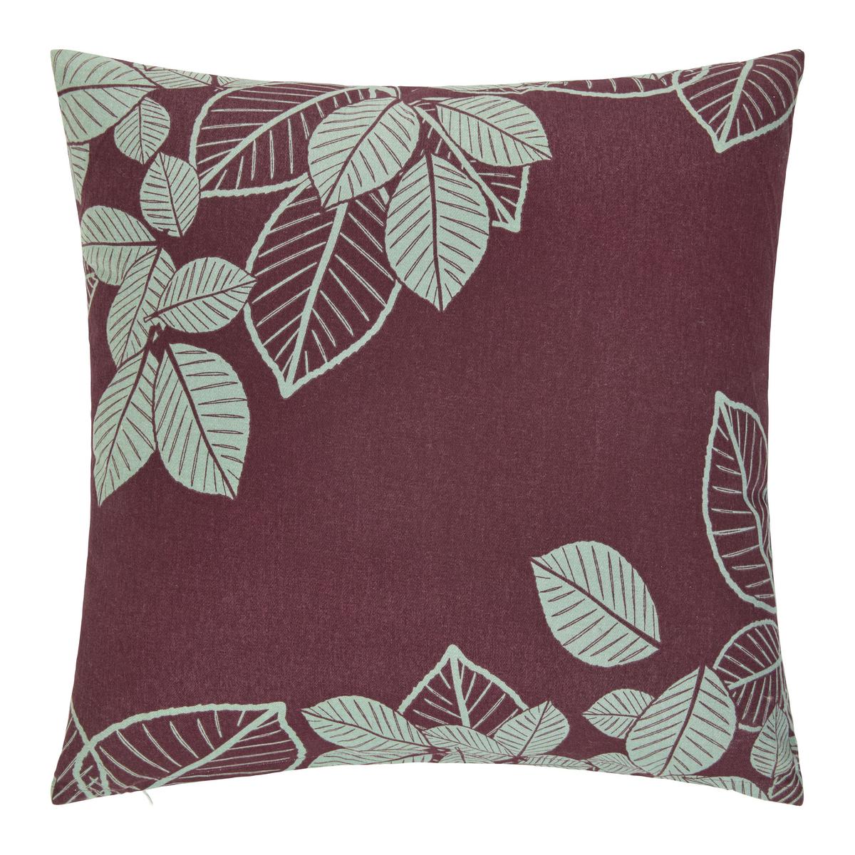 Zierkissen Leaves Pflaume ca. 45x45cm - Bordeaux, Modern (45/45cm) - Modern Living