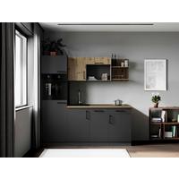 Küchenblock Oliver m. Geräten Grau - Eiche Artisan/Grau, Trend, Holzwerkstoff/Metall (205cm) - Respekta