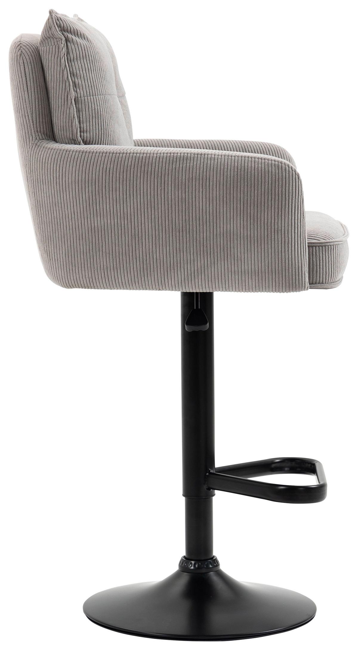 STOŁEK BAROWY POINT - czarny/taupe, Design, metal/tkanina (54/98-120/58cm) - Novel