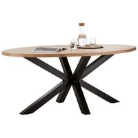 Esstisch Orbit Akazienfarben Oval ca. 180x100x76cm - Schwarz/Akaziefarben, Design, Holz/Metall (180/76/100cm) - Zandiara