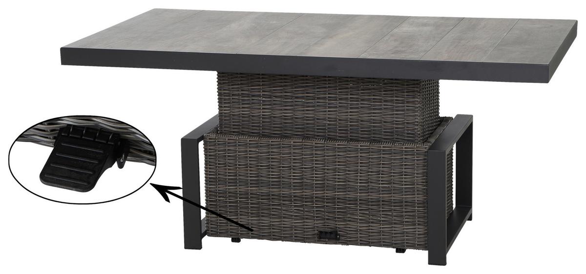 Loungegarnitur Corido Grau - Grau, Basics, Keramik/Kunststoff (83/103/160cm) - Siena Garden