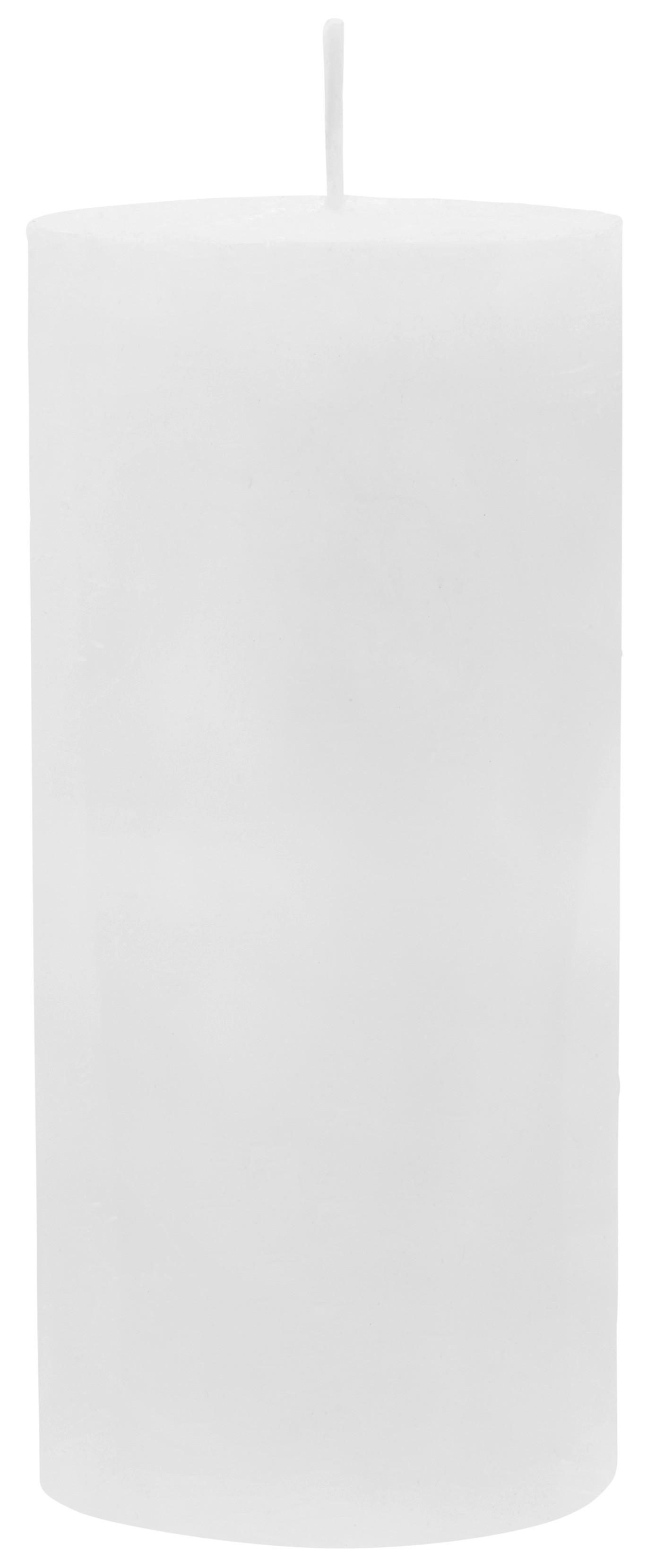 Stumpenkerze Lia Weiß - Weiß, MODERN (6,8/15cm) - Premium Living