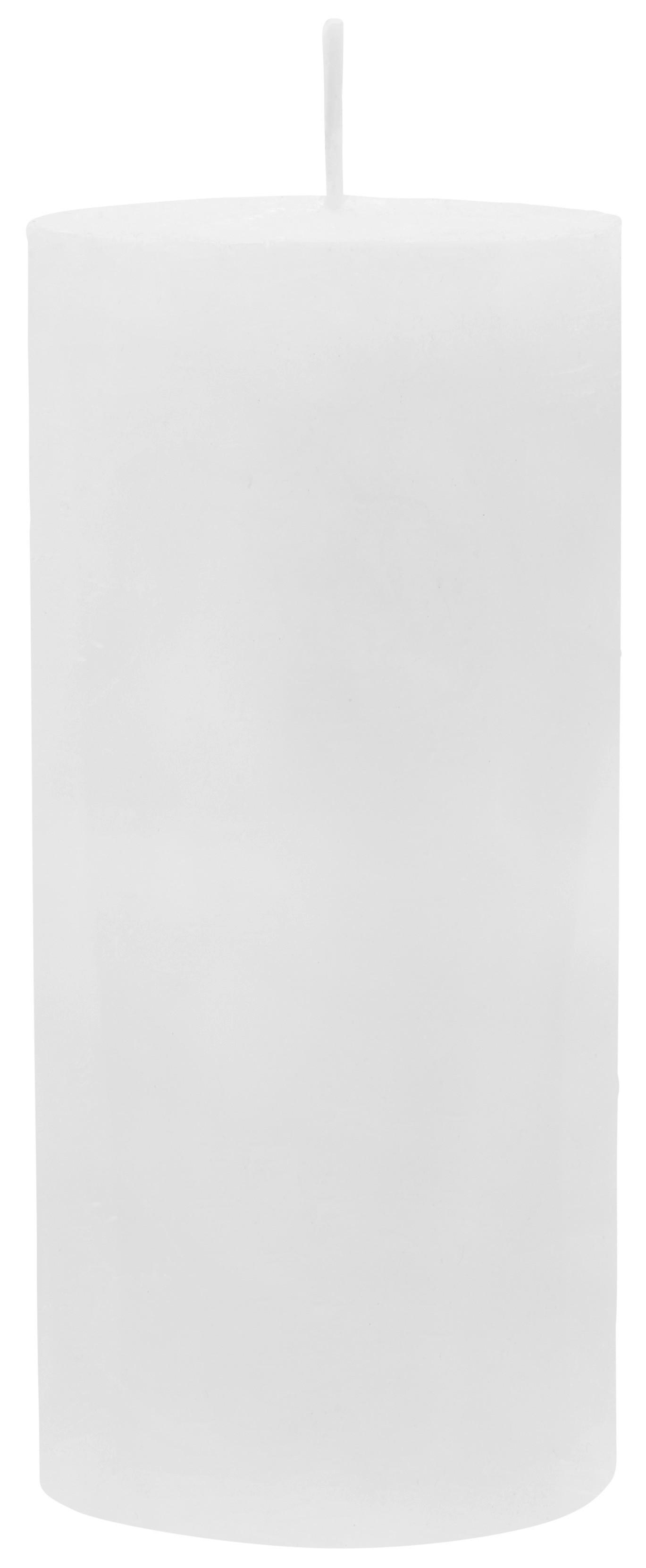 Stumpenkerze Lia in Weiss - Weiß, MODERN (6,8/15cm) - Premium Living