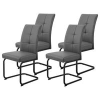 SCHWINGSTUHL-SET MALTA II S 4ER-SET - Schwarz/Grau, MODERN, Textil/Metall (46/97/61cm) - P & B