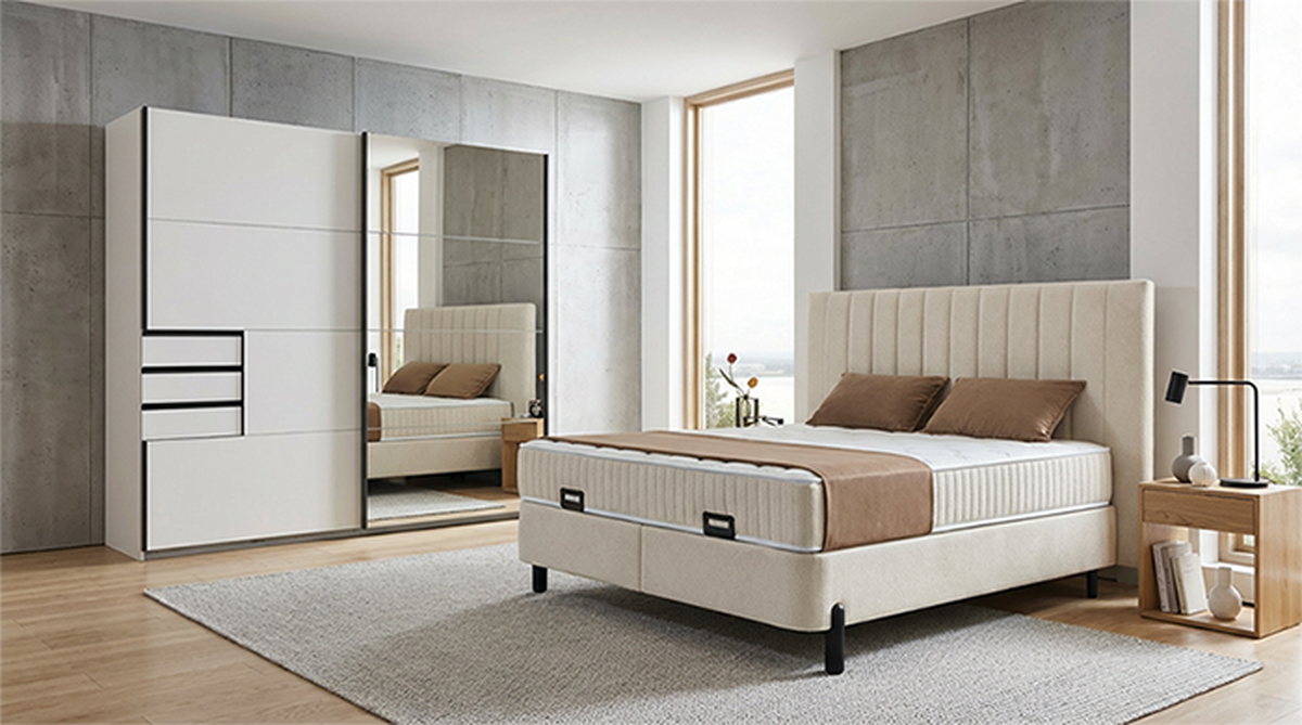 Schwebetürenschrank Saigon ca. 225x210 cm Weiß - Schwarz/Weiß, MODERN, Holzwerkstoff/Metall (225/210/64cm) - P & B