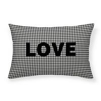 Okrasna Blazina Vichy Love - črna/bela, tekstil (30/50/6cm)