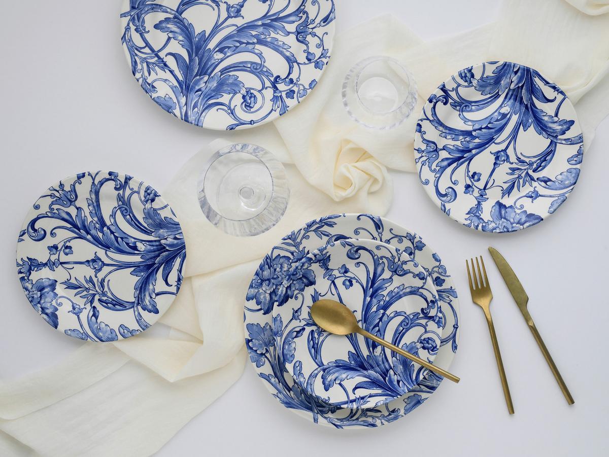 Jedilni Servis Venecia, 18-Delni - modra/bela, Basics, keramika - Creatable