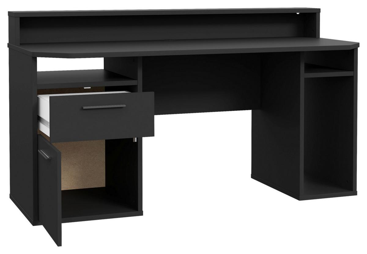 Gaming Miza Tezaur, Črna - črna, Moderno, kovina/umetna masa (160/72/91cm) - MID.YOU