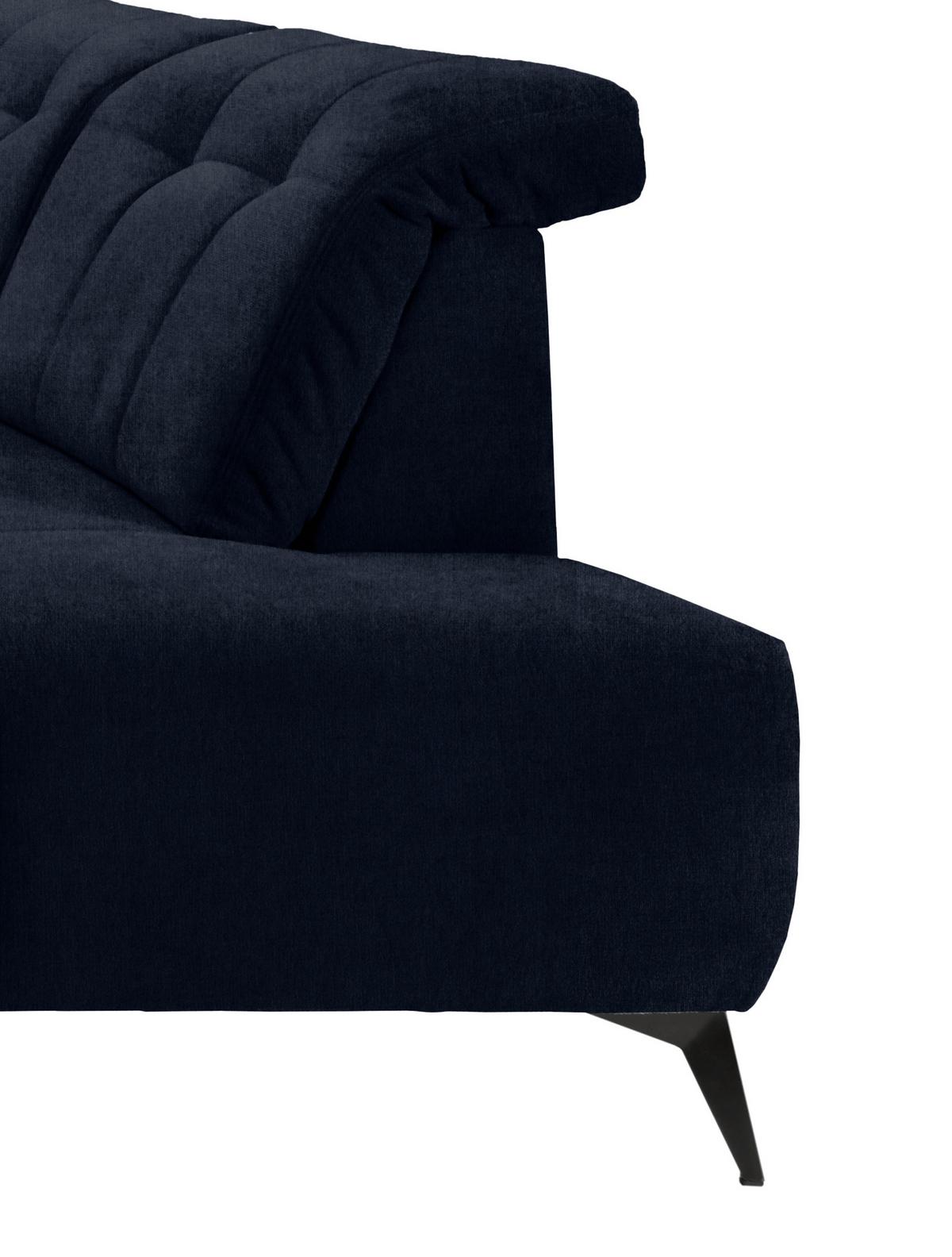 WOHNLANDSCHAFT SANO - Schwarz/Dunkelblau, MODERN, Textil/Metall (180/337/200cm) - Livetastic