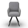 CHAISE ACCOUDOIRS MARIE - gris/noir, MODERN, métal/textile (60/95,5/65cm) - Bessagi Home