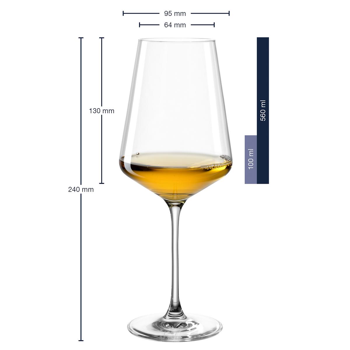 KOMPLET SZKŁA STOŁOWEGO 069553 WINO BIAŁE - przezroczysty, Basics, szkło (560ml) - Leonardo