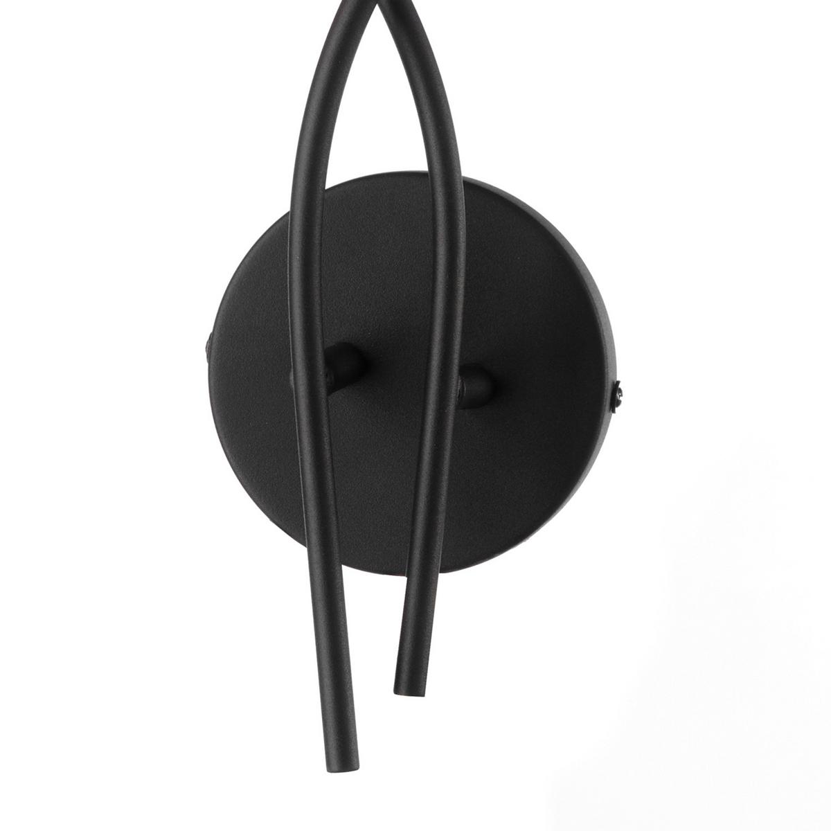 Wandleuchte Asia Schwarz/Eiche max. 6 Watt - Eichefarben/Schwarz, KONVENTIONELL, Textil/Metall (39/20cm)
