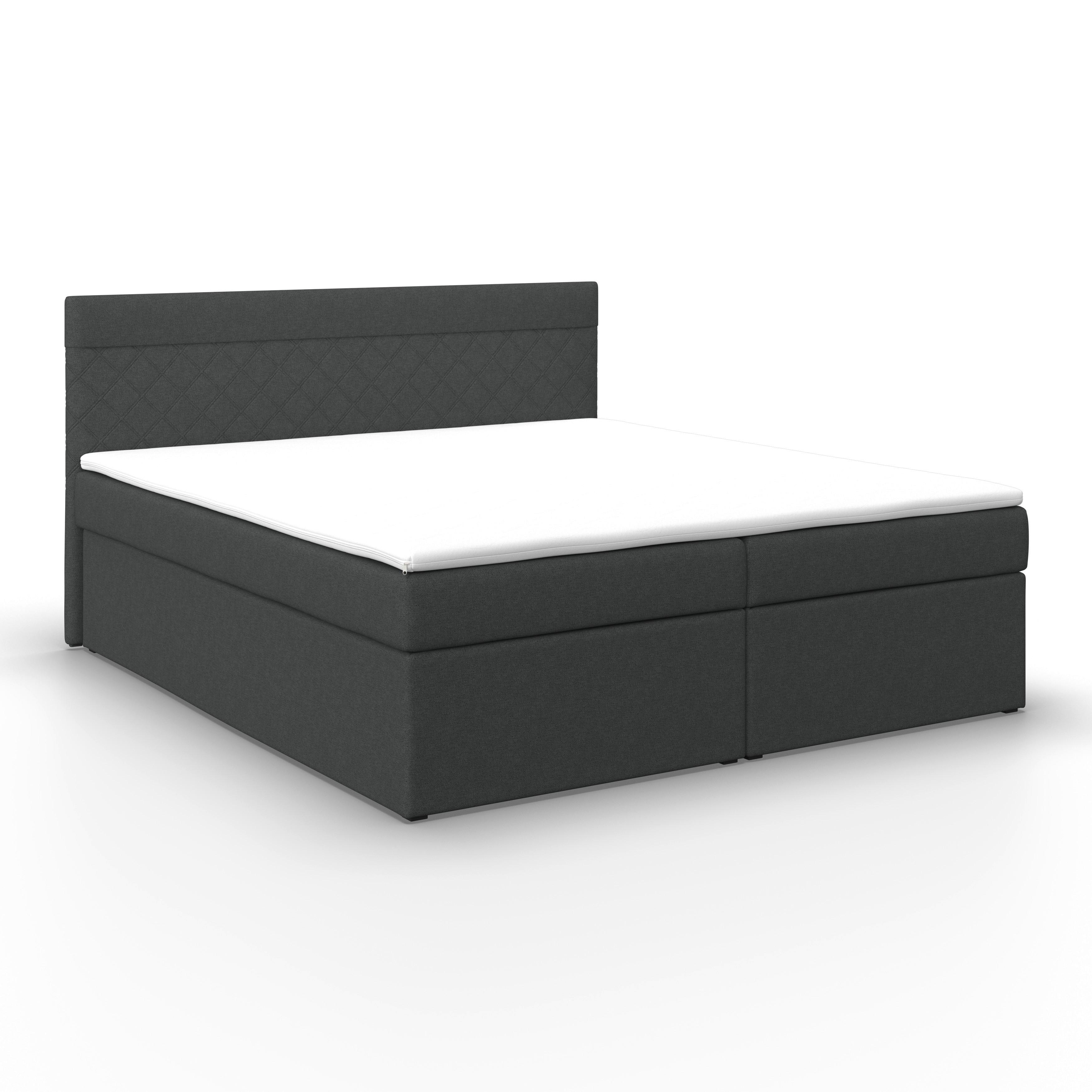 BOXSÄNG ROSA - mörkgrå/svart, Modern, trämaterial/trä (180/200cm) - Bessagi Home