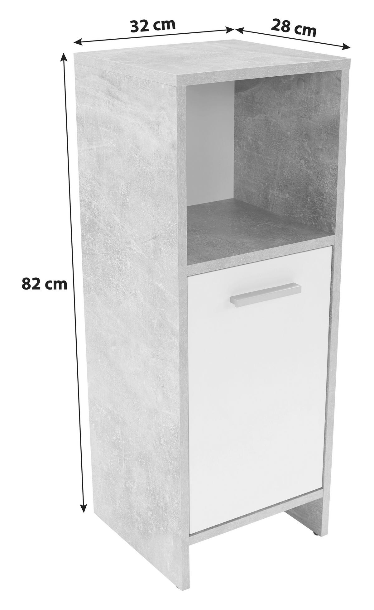 Dulap inferior Attack - gri deschis/alb, Modern, material pe bază de lemn (32/82/28cm)