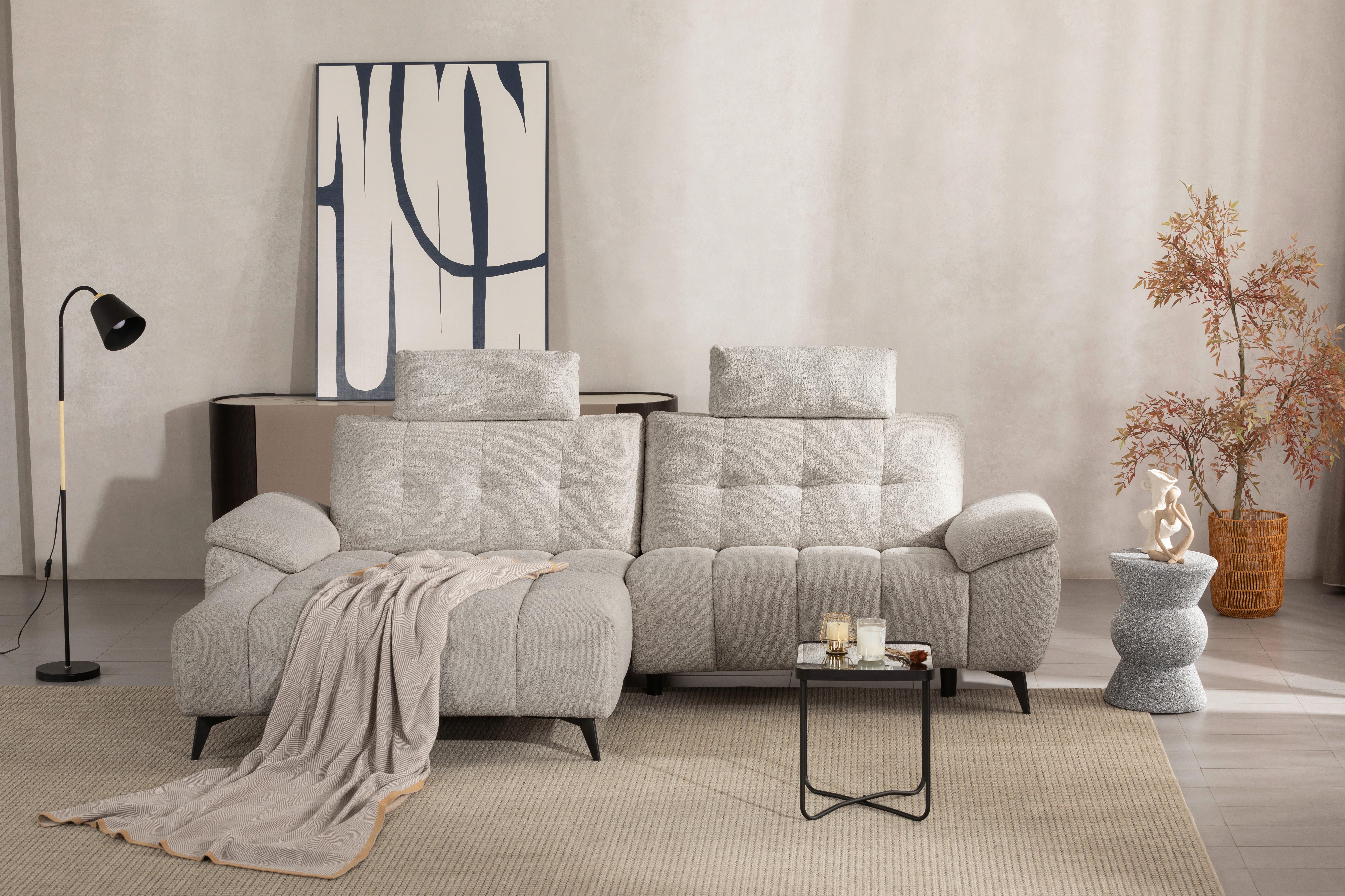 Sedežna Garnitura Venice, Leva - črna/bela, Moderno, kovina/tekstil (156/268cm) - Premium Living
