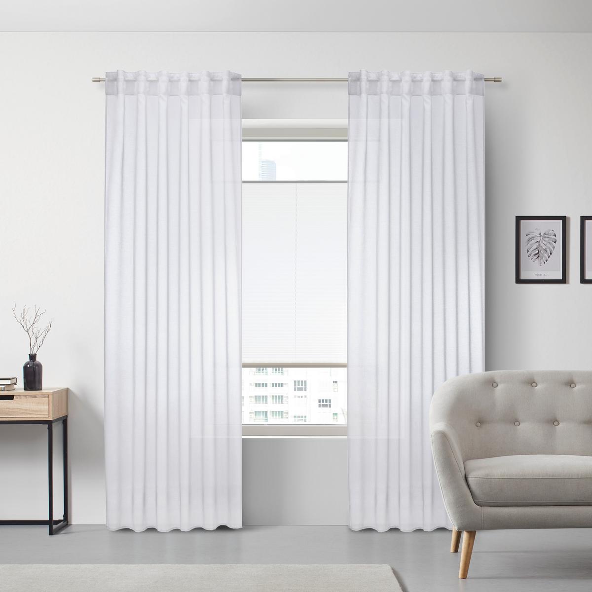Fertigvorhang Tosca in Weiß, 2 Stk. - Weiß, Textil (140/245cm) - Modern Living