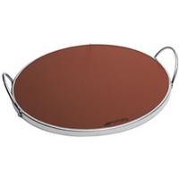 Pizzastein PRTX Schamottstein - Edelstahlfarben/Dunkelrot - SMEG