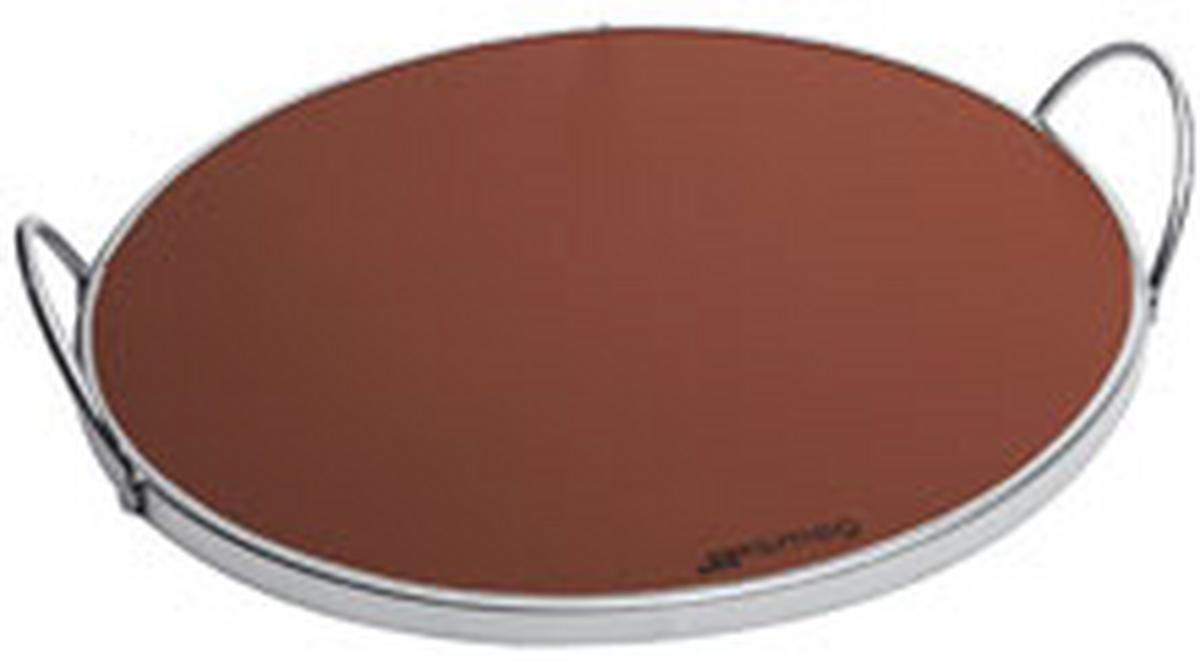 Pizzastein PRTX Schamottstein - Edelstahlfarben/Dunkelrot - SMEG