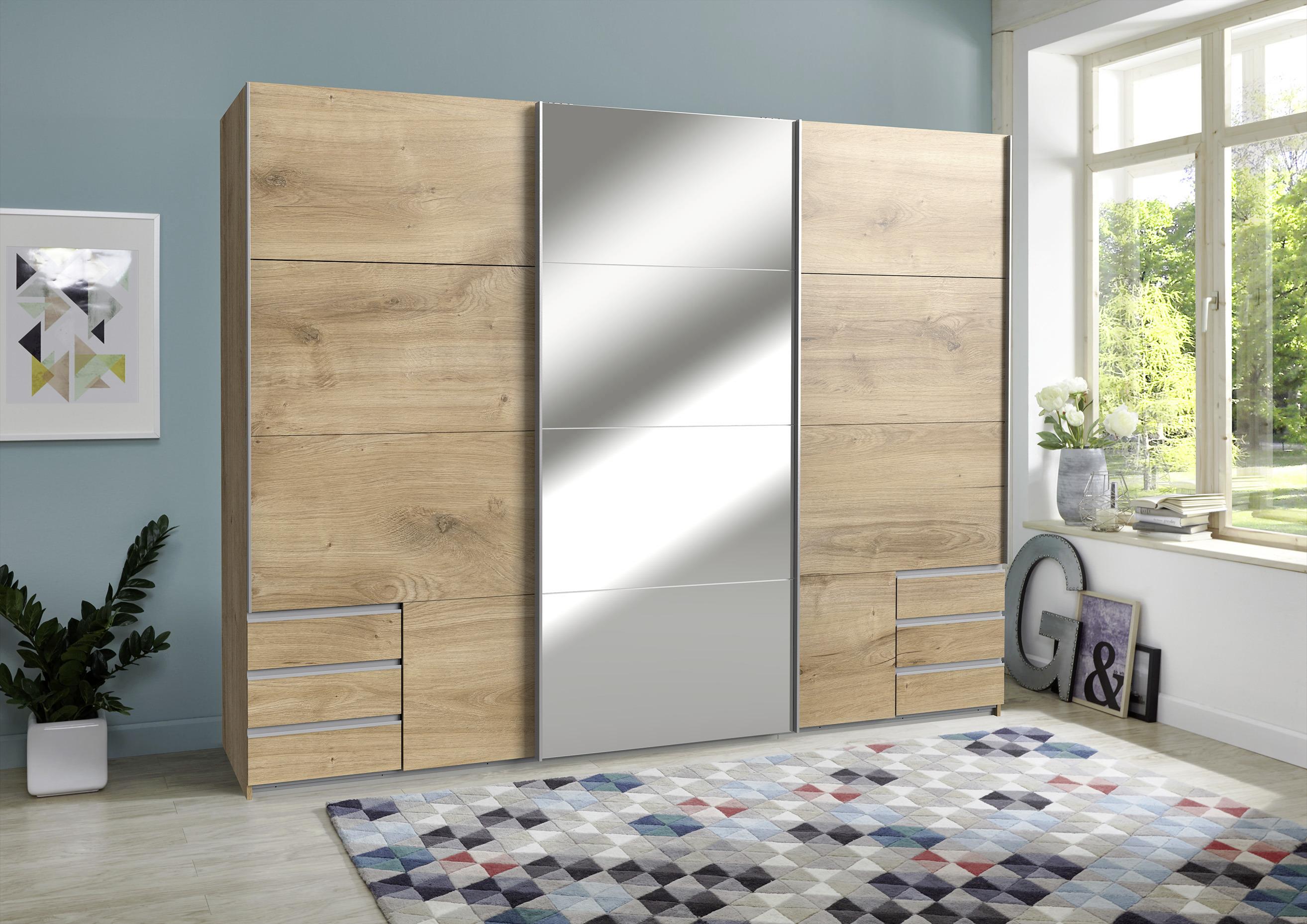 Kombinirana Omara Seattle - barve hrasta/barve aluminija, Konvencionalno, kovina/leseni material (270/210/65cm) - Mömax