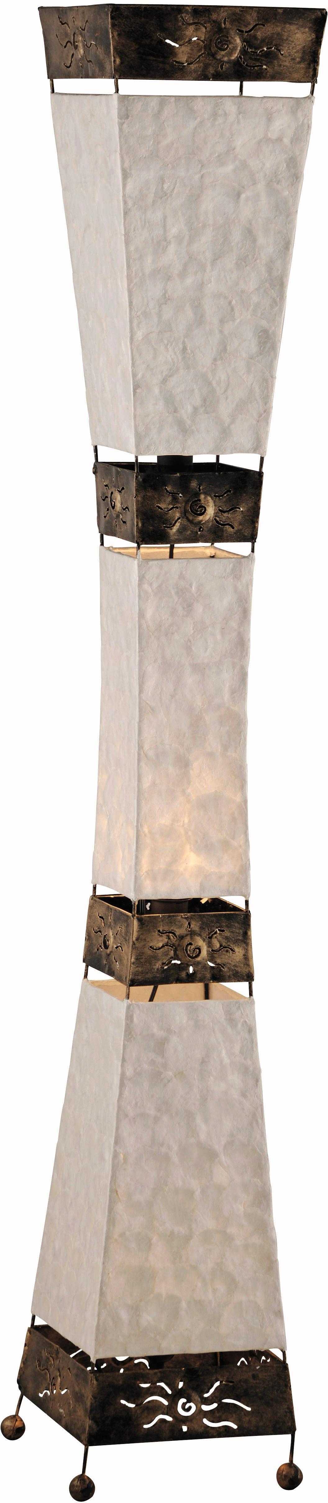 Stehleuchte in Rostfarben max.40 Watt - Rostfarben/Beige, LIFESTYLE, Naturmaterialien/Metall (150cm) - Paul Neuhaus