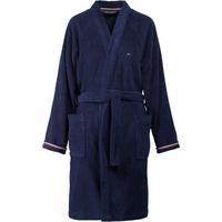 SZLAFROK KĄPIELOWY TH PLAIN - ciemnoniebieski, Basics, tkanina (Snull) - Tommy Hilfiger