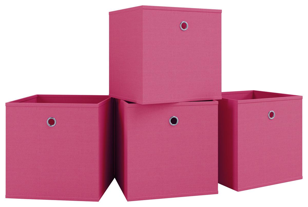 FALTBOX 4ER-BOXAS - Pink, Basics, Kunststoff (27/28/27cm) - MID.YOU