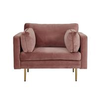 Armlehnstuhl Boom Pink - Chromfarben/Pink, MODERN, Textil/Metall (110/88/90cm) - Livetastic